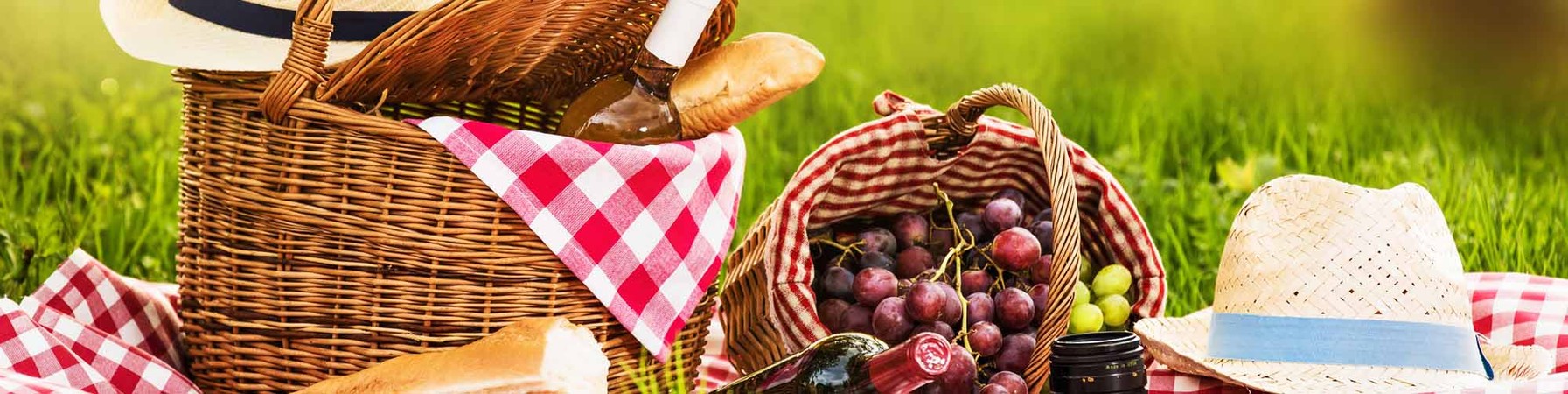 picnic basket and blanket