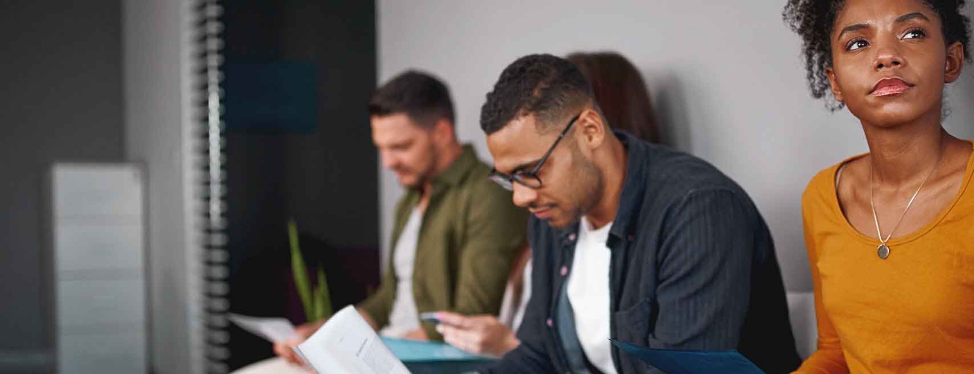 young adults waiting for a job interview