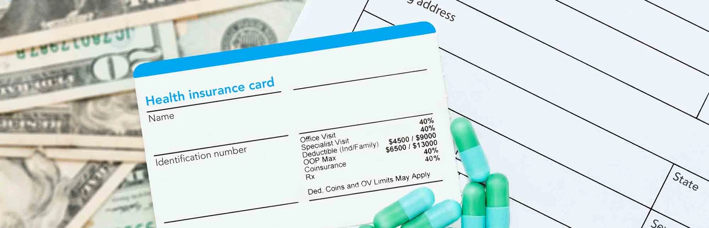 Health insurance ID card and money