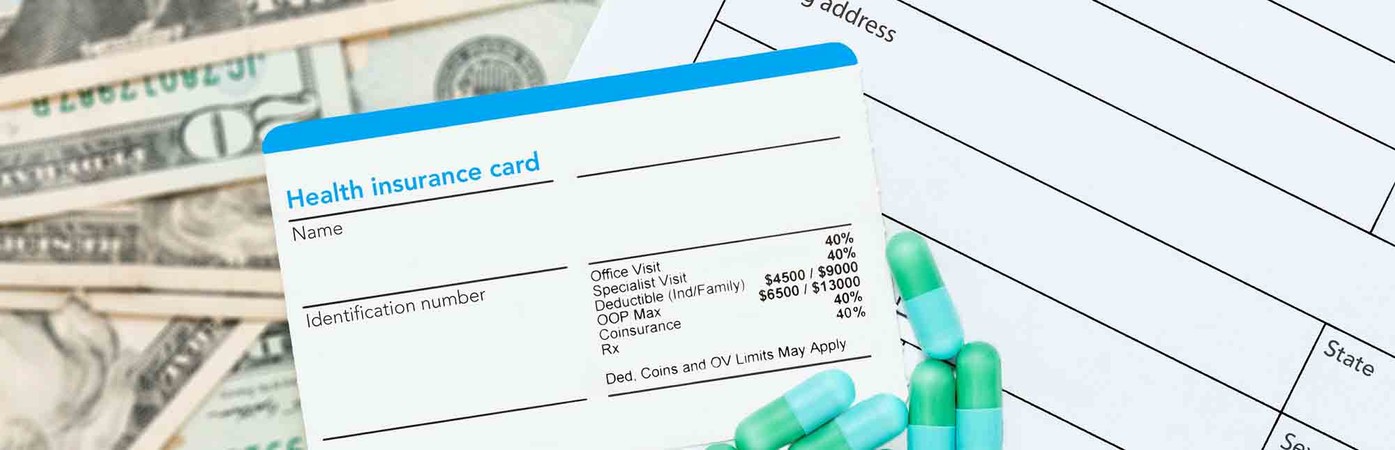 Health insurance ID card and money