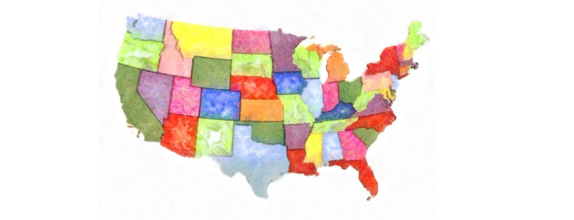 watercolor US map