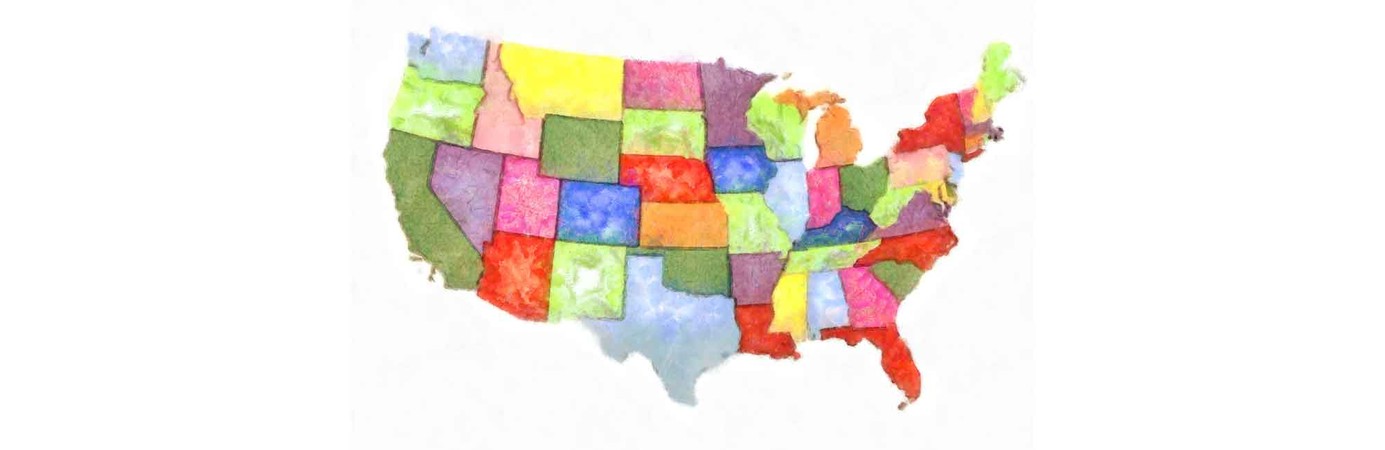 watercolor US map